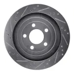 63154074L - : DFC Brake Rotor - Drilled and Slotted - Silver for DYNAMIC FRICTION Image