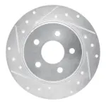 63167115L - : DFC Brake Rotor - Drilled and Slotted - Silver for DYNAMIC FRICTION Image