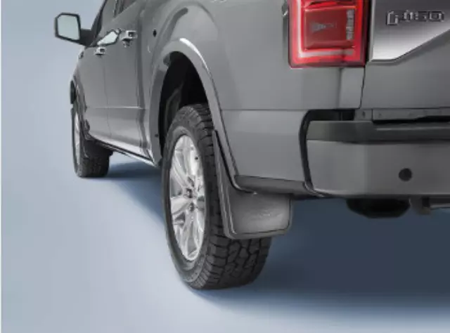 Splash Guards - Molded, Rear Pair, Carbon Black, Without Wheel Lip Molding - Ford (FL3Z-16A550-DA)