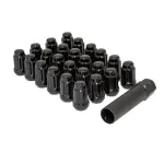 K6CS12150BGR - : Small Diam Spline Acorn Lug Nuts 3/4" &amp; 13/16" Key 12mm x 1.50 Black Set of 24 for Gorilla Automotive Image