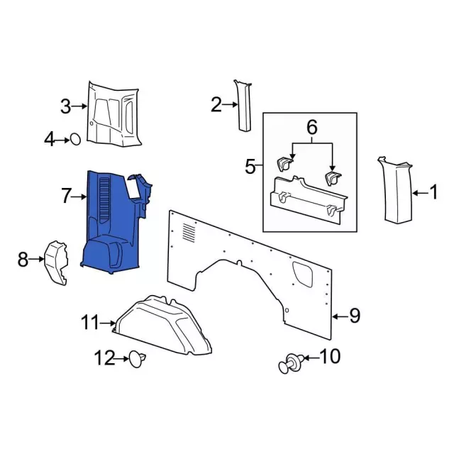 CK4Z6131113YB - Body: Rear Molding for Ford: Transit-150, Transit-250, Transit-350, Transit-350 HD Image