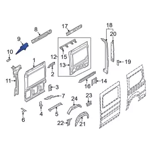 CK4Z6127947C - Body: Roof Side Rail Reinforcement for Ford Image