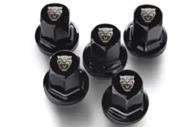 C2D54172 - Wheels: Growler Etched Lug Nuts - Black for Jaguar: F-Type, XE, XF, XJ, XJR, XJR575, XK Image