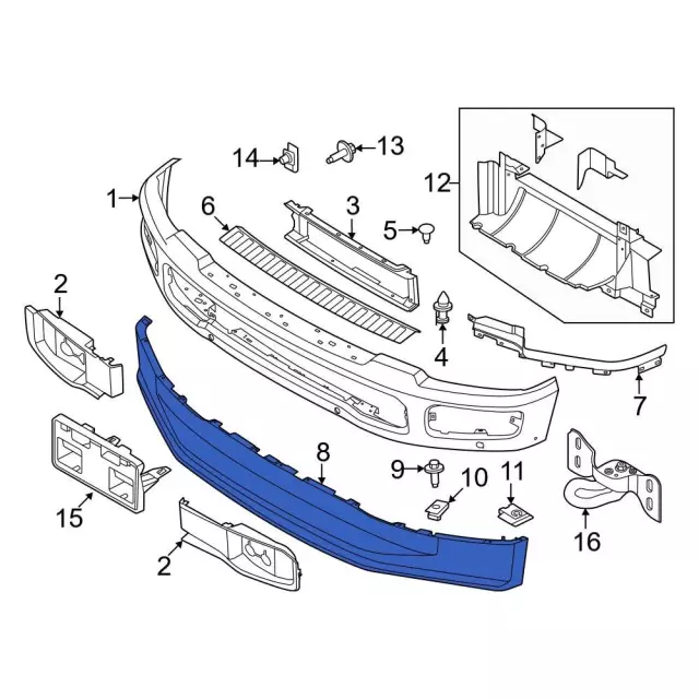 PC3Z17626BA - Body: Valance for Ford: F-250 Super Duty, F-350 Super Duty, F-450 Super Duty Image