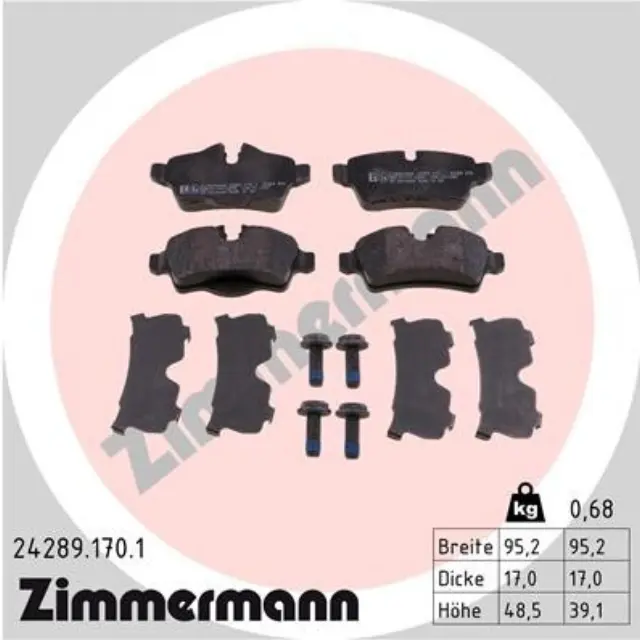 242891701 - : Zimmermann 24289.170.1 Disc Brake Pad Set for ZIMMERMANN Image