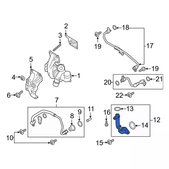 Turbocharger Oil Line - Ford (K2GZ-6L092-B)