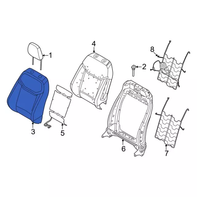 Seat Back Cushion Cover - Ford (NZ6Z-2664417-BD)