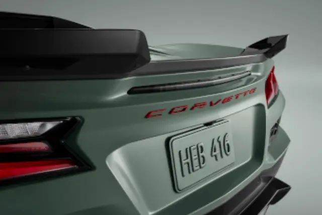 86526371 - Exterior: Corvette Script Rear Emblem - Propel Red for Chevrolet: Corvette Image