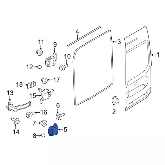 Hinge Assembly Rear Door - Ford (BK3Z-1542900-Q)