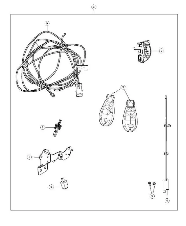 Blank With Transmitter Key - Mopar (68029834AC)