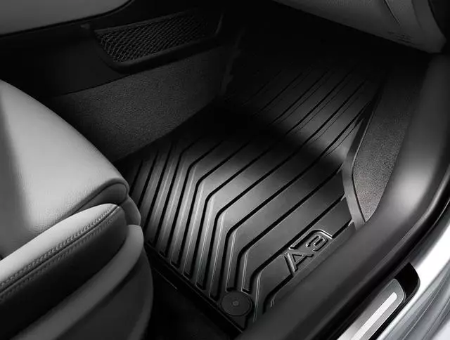 8V5061502041 - Interior: 2015-2020 Audi Front All Weather Floor Mats Set Of 2 Black A3 Quattro Sportback E-tron for Audi: A3, A3 Quattro, A3 Sportback e-tron Image