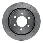 63154231L - : DFC Brake Rotor - Drilled and Slotted - Silver for DYNAMIC FRICTION Image