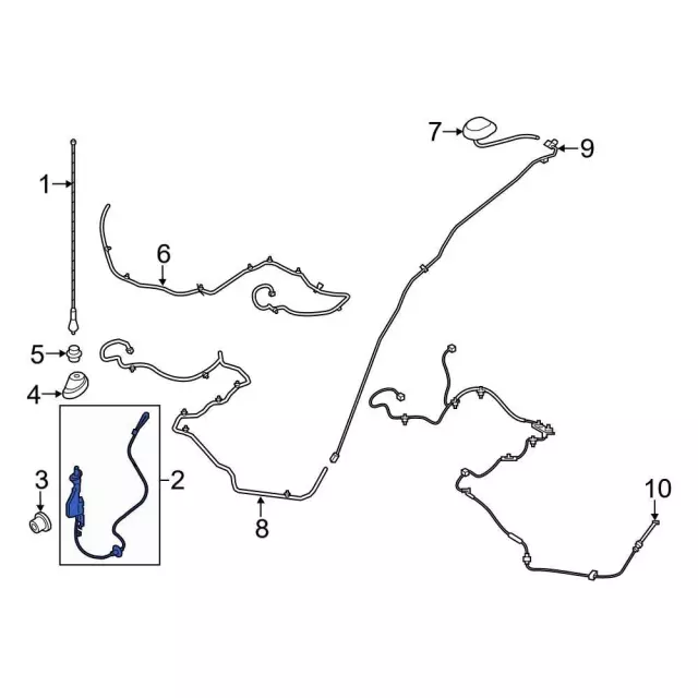 Radio Antenna Base - Ford (CK4Z-18A984-D)
