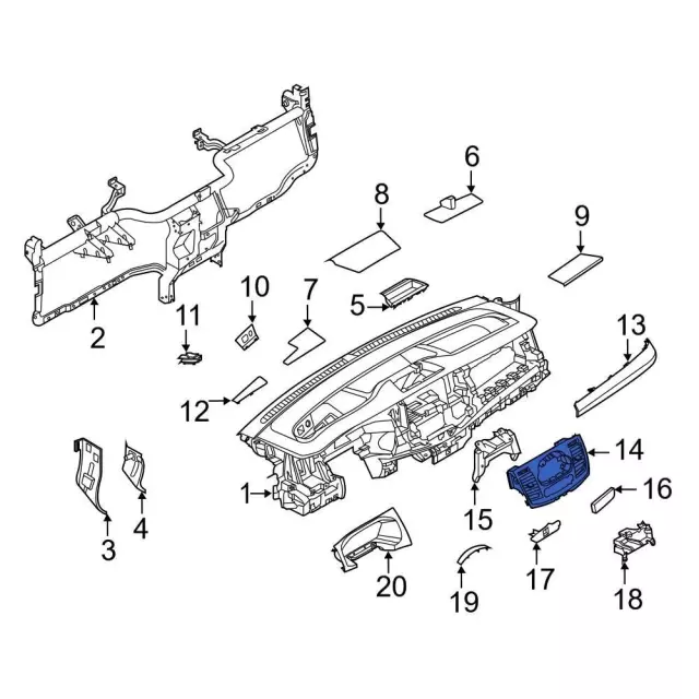 JK2Z6104644GF - : Center Bezel for Ford Image