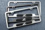 999MBZV000 - Exterior: License Plate Frame (With Z Logo) - Polished for Nissan: 350Z, 370Z, Altima, NV3500 Image