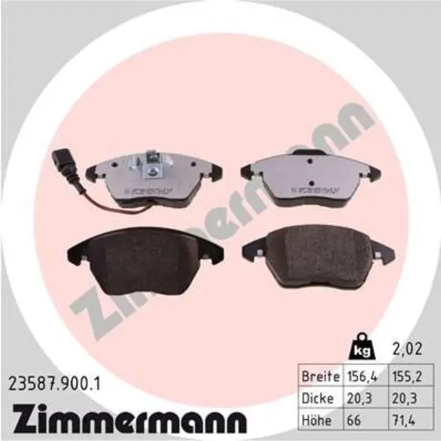 235879001 - : Zimmermann 23587.900.1 Disc Brake Pad Set for ZIMMERMANN Image