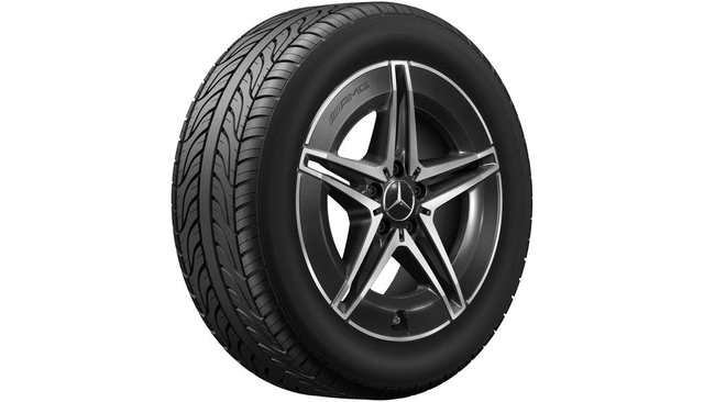 20640118007X23 - Suspension: AMG 5-Twin-Spoke Wheel, 7,5 J x 18 ET 40 for Mercedes-Benz: C 300, C 43 AMG&amp;reg;, C 63 AMG&amp;reg; S E Performance Image image