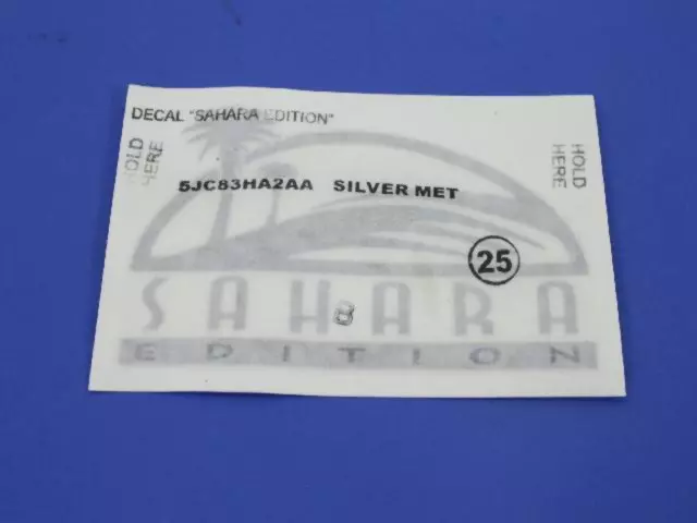 5JC83HA2AA - Exterior Ornamentation: Decal for Jeep: Wrangler Image