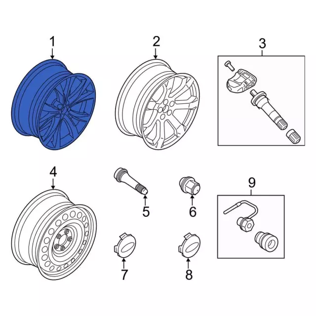 MB5Z1007A - Suspension: Wheel, Alloy for Ford: Explorer, Police Interceptor Utility Image