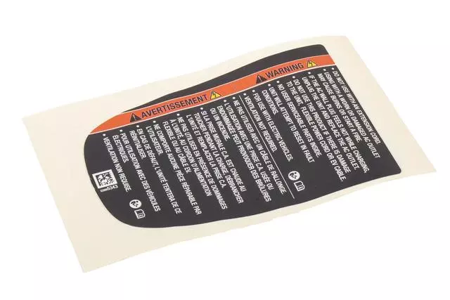 22895343 - : Portable Battery Charge Warning Label for GM Image