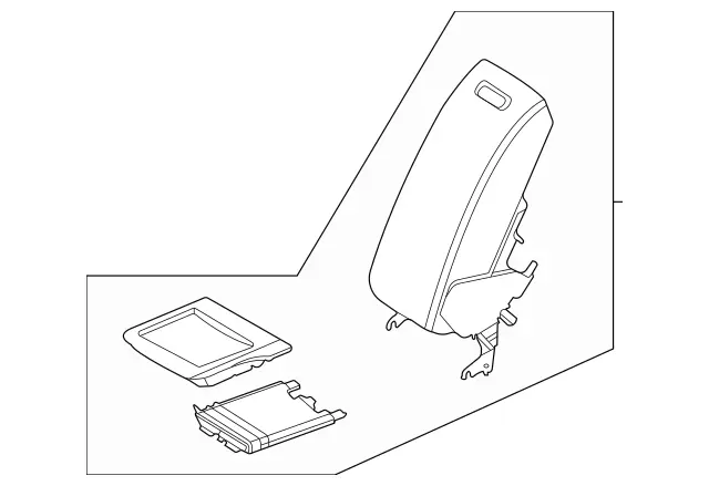 2239708613 - Rear Seat: Foldable Armrest for Mercedes-Benz: 350SD, S500, S63 AMG E Performance Image