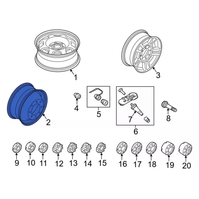 JC3Z1007D - : Wheel Assembly for Ford: F-350 Super Duty Image