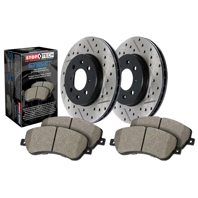 93861504 - : StopTech Street Axle Pack; Drilled and Slotted; Rear Brake Kit for Stoptech Image