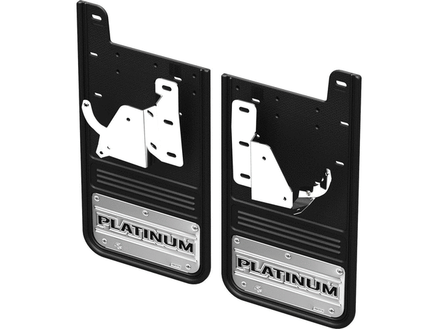 VPC3Z16A550M - Exterior: 2023-2024 Ford - Platinum Stainless Rear Pair Gatorback Splash for Ford: E-350 Super Duty, E-450 Super Duty, F-250 Super Duty, F-350 Super Duty, F-450 Super Duty, F-550 Super Duty Image