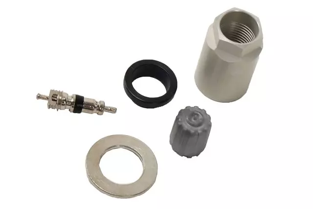 19117464 - Serviceable Components: Tire Pressure Monitoring System (TPMS) Valve Kit with Cap, Core, Washer, Grommet, and Nut for Buick: Enclave | Chevrolet: Cobalt, Malibu, Traverse | GMC: Acadia | Pontiac: Torrent Image
