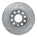 63174032L - : DFC Brake Rotor - Drilled and Slotted - Silver for DYNAMIC FRICTION Image