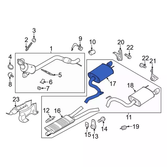 JR3Z5230Z - : Rear Muffler for Ford: Mustang Image
