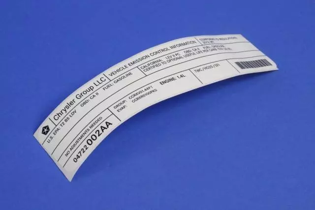 Vehicle Emission Control Information Label - Mopar (4722002AA)