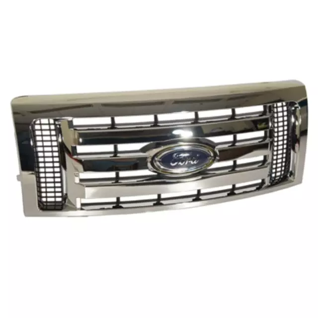 09 thru 14 F-150 OEM Genuine Ford Chrome 3-Bar Grille Grill with Emblem - Ford (9L3Z-8200-D)