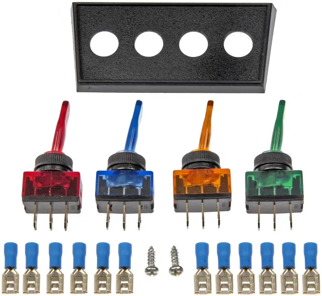 86922 - : Lever Multiple Toggle Kit 4 Switches Red, Blue, Amber And Green for Dorman Image