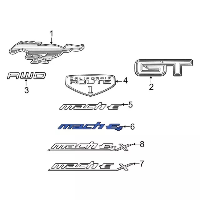 LJ8Z-9942528-E - Emblem - 2021-2025 Ford Mustang Mach-E