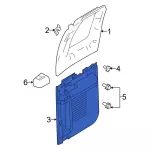 7C3Z2523943FB - Body: Door Trim Panel for Ford: F-250 Super Duty, F-350 Super Duty, F-450 Super Duty Image