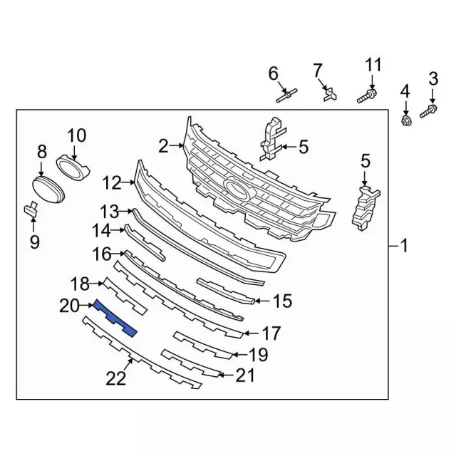 Grille Molding - Ford (LL1Z-8C324-AE)