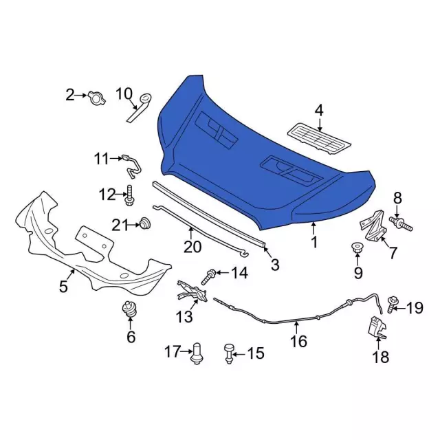 LK4Z16612C - Body: Hood for Ford: E-Transit, Transit-150, Transit-250, Transit-350, Transit-350 HD Image