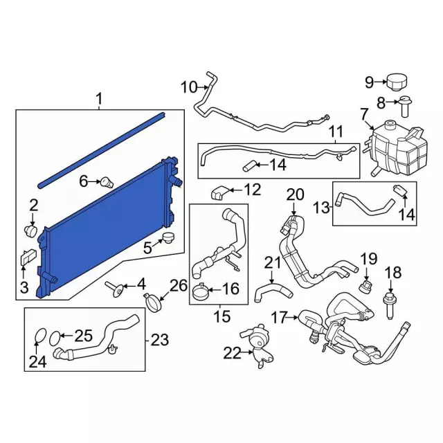 RAD322 - Belts &amp; Cooling: Motorcraft™ Radiator for Ford: Bronco Image