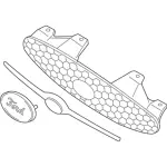 YF1Z8200AA - Body: Grille for FORD Image