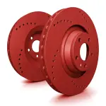 C63009CR - : SP Performance, Rotors, Cross-Drilled, Red Zinc Coated, Set for SP Performance Image