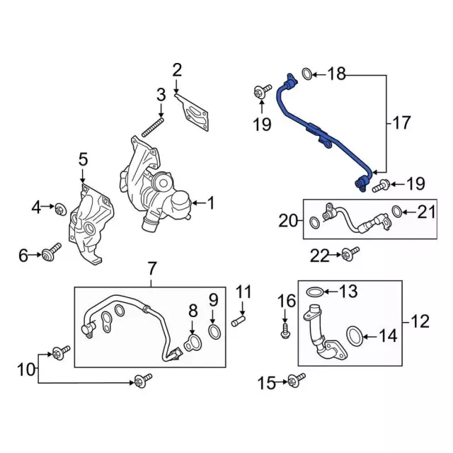K2GZ8A520C - : Turbocharger Coolant Line for Ford Image