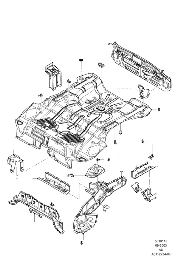 W703703S403 - Body: Floor Pan Stud for Ford Image