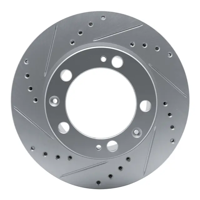 63102019L - Brakes &amp; Brake Parts: DFC Brake Rotor - Drilled and Slotted - Silver for DYNAMIC FRICTION Image