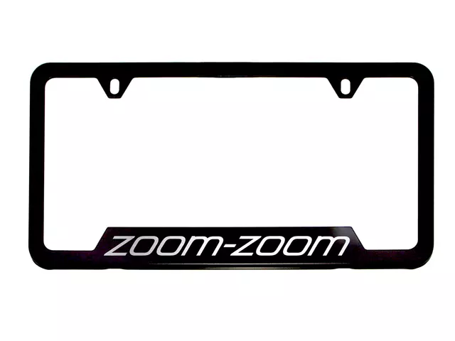 83Z22 - Exterior: License Plate Frame - Zoom-Zoom Logo - Black for Mazda: 2, 3, 5, 6, CX-3, CX-5, CX-7, CX-9, MPV, MX-5 Miata, RX-8, Tribute Image