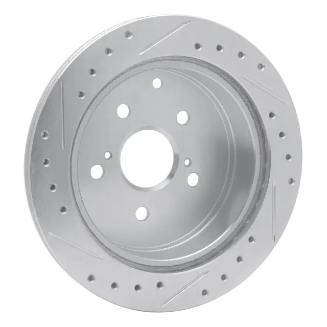 63176101R - Brakes &amp; Brake Parts: DFC Brake Rotor - Drilled and Slotted - Silver for DYNAMIC FRICTION Image