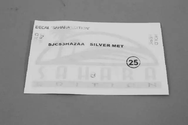 5JC83HA9AA - Exterior Ornamentation: Decal for Jeep: Wrangler Image