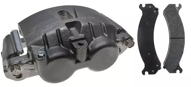 19306625 - : Front Passenger Side Disc Brake Caliper Assembly With Semi-Metallic Pads (Loaded Fleet), Remanufactured for GM Image