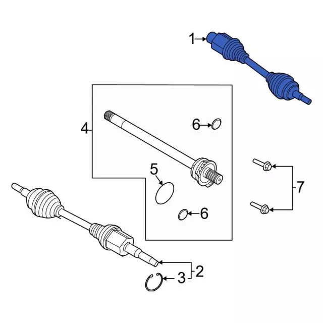 Shaft Front Axle - Ford (SZ6Z-3B436-E)