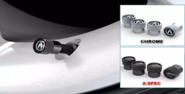 8W48PL4200A - Wheels: Valve Stem Caps - A-Mark - Black for Acura: ILX, Integra, MDX, NSX, ZDX Image